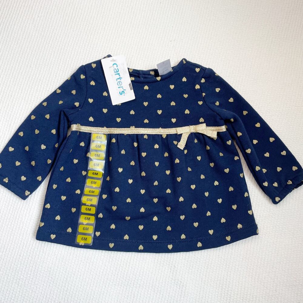 Carter's Gold Heart Sweatshirt Dress